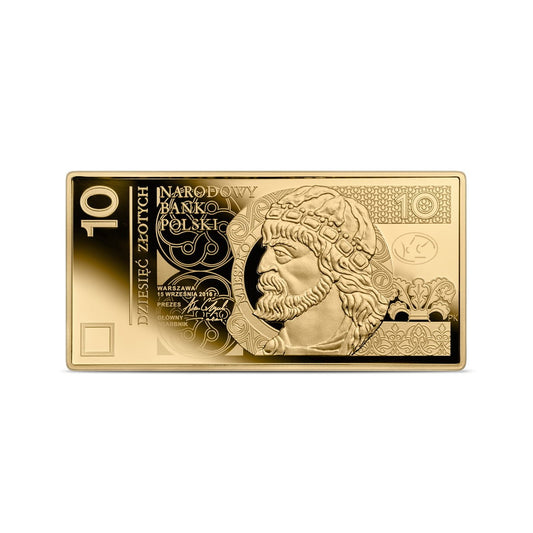 10 zł Polskie banknoty obiegowe Au.999 1 Oz 2023