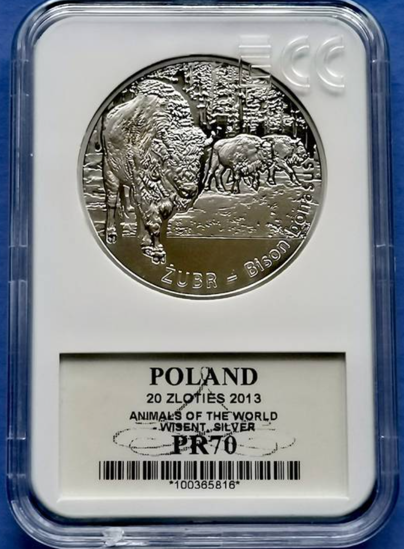 20 zł Żubr (łac. Bison Bonasus) 2013 PR70