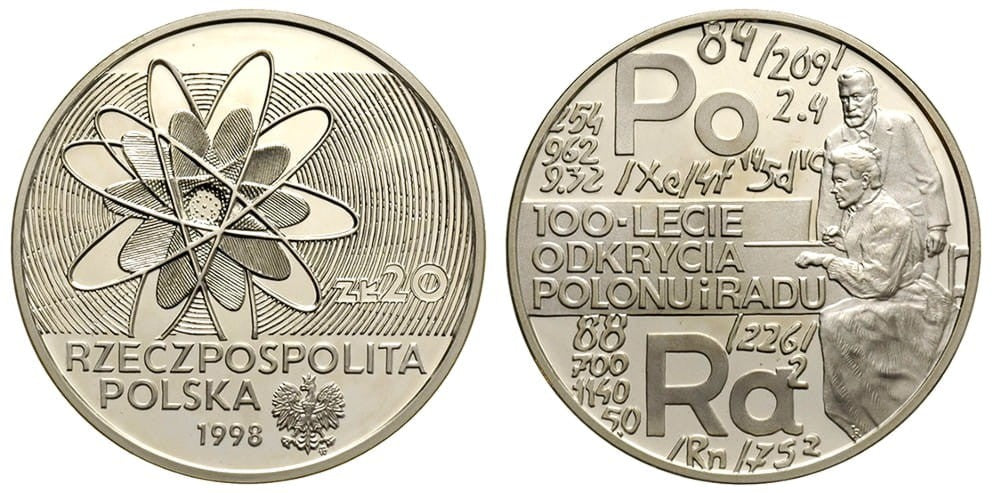 20 zł Odkrycie Polonu i Radu 1998