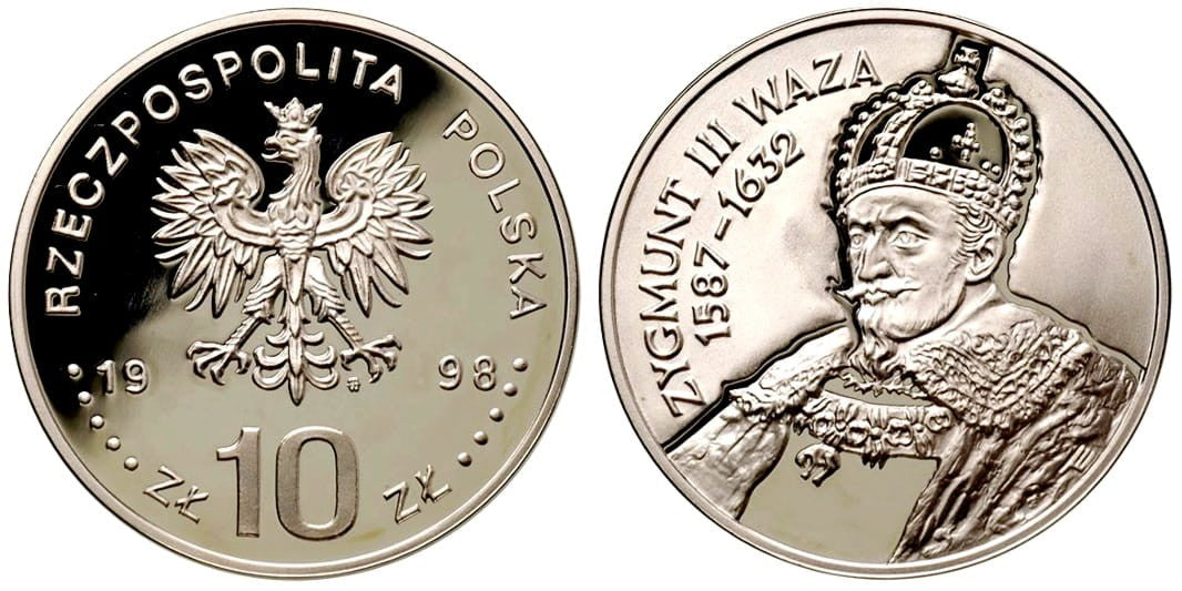 10 zł Zygmunt III Waza popiersie 1998