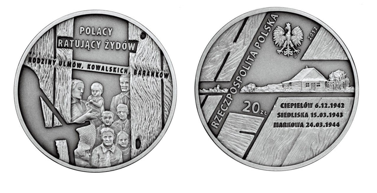20 zł Polacy ratujący Żydów – rodzina Ulmów, Kowalskich, Baranków 2012