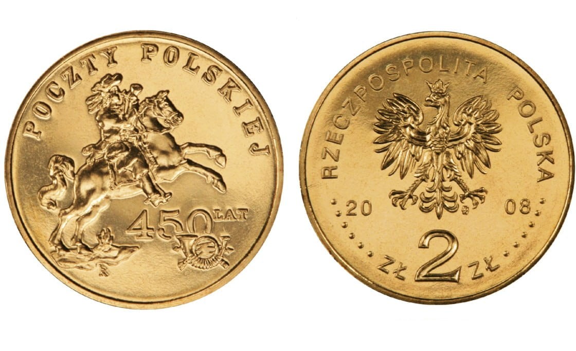 2 zł 450 lat Poczty Polskiej 2008