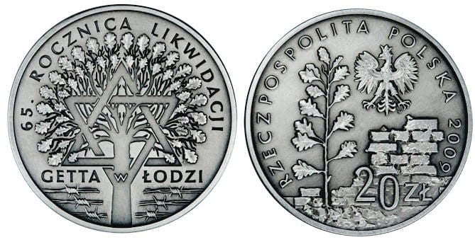 20 zł 65 rocznica likwidacji getta w Łodzi 2009