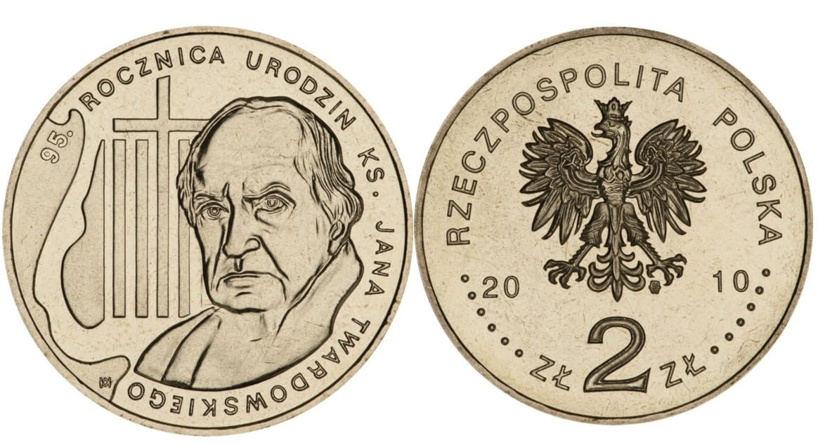2 zł 95. rocznica urodzin ks. Jana Twardowskiego 2010