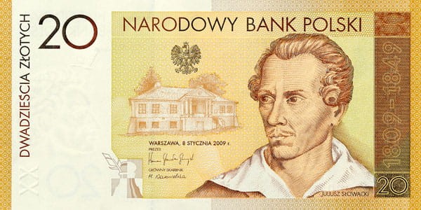 20 zł 200. rocz. urodzin J. Słowackiego 2009 P-180
