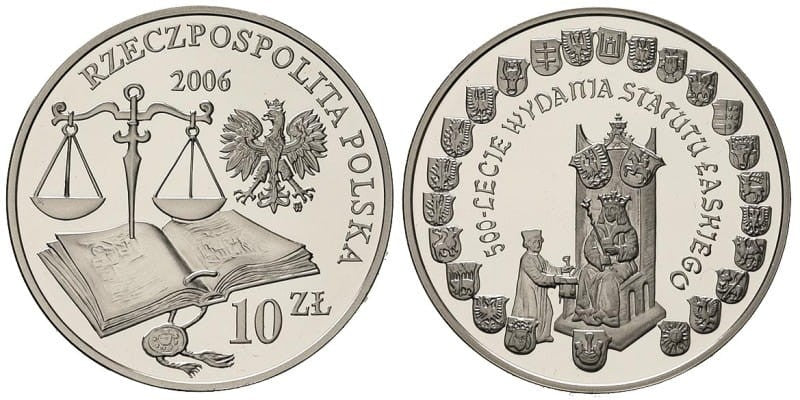 10 zł Statut Łaskiego 2006