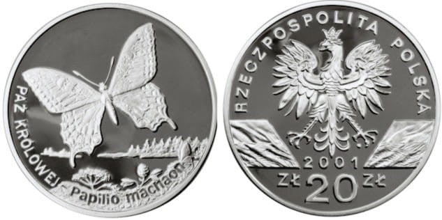 20 zł Paź królowej (łac. Papilio machaon) 2001