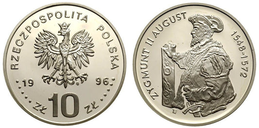 10 zł Zygmunt II August półpostać 1996