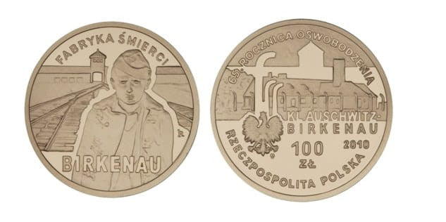 100 zł 65. rocznica oswobodzenia KL Auschwitz-Birkenau 2010