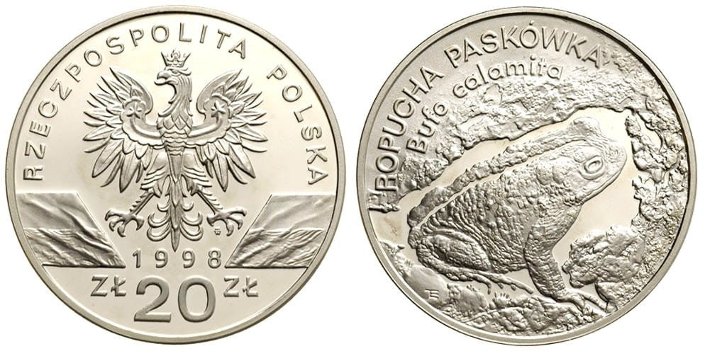 20 zł Ropucha paskówka (łac. Bufo calamita) 1998