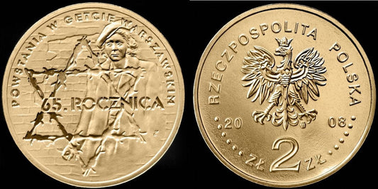2 zł 65. rocznica powstania w getcie warszawskim 2008