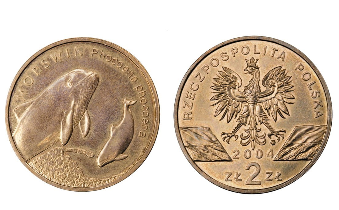 2 zł Morświn (łac. Phocoena phocoena ) 2004