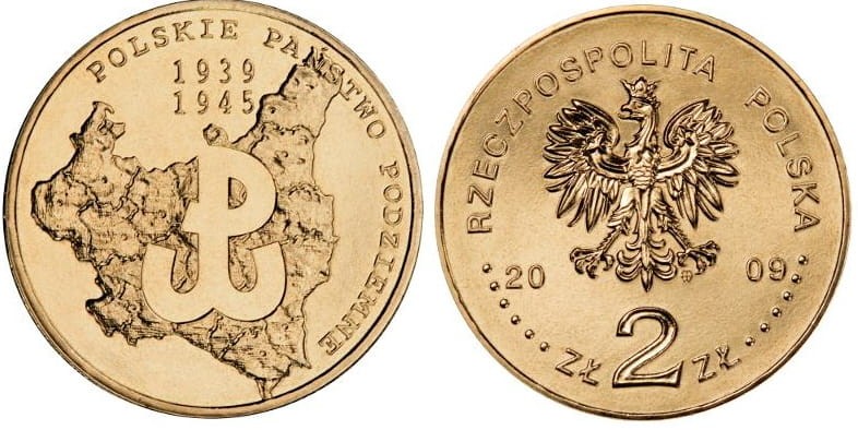 2 zł Polskie Państwo Podziemne 2009