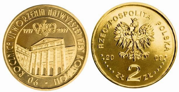 2 zł 90 rocznica utworzenia NIK 2009