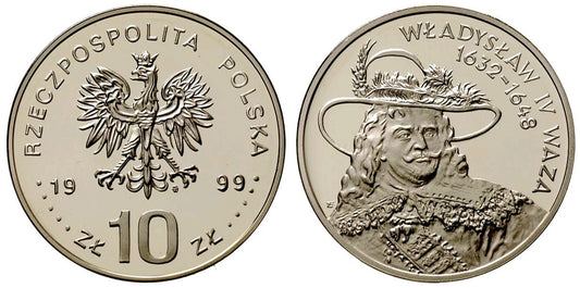 10 zł Władysław IV Waza popiersie 1999