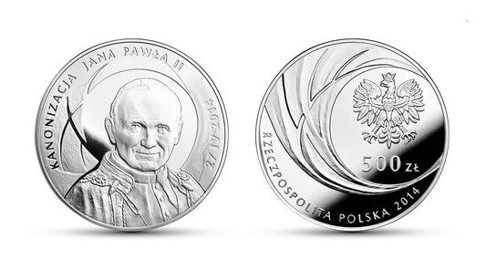 500 zł Kanonizacja Jana Pawła II 2014