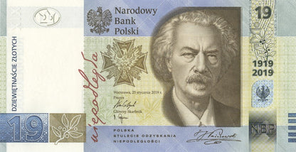 19 zł 100-lecie powstania PWPW 2019