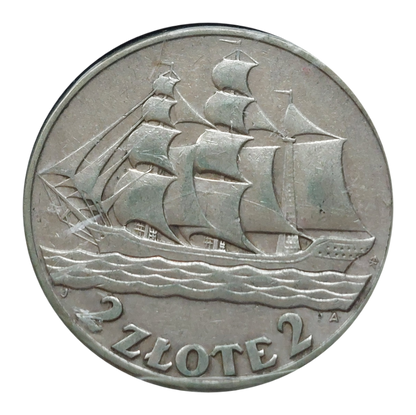 2 złote Żaglowiec 1936