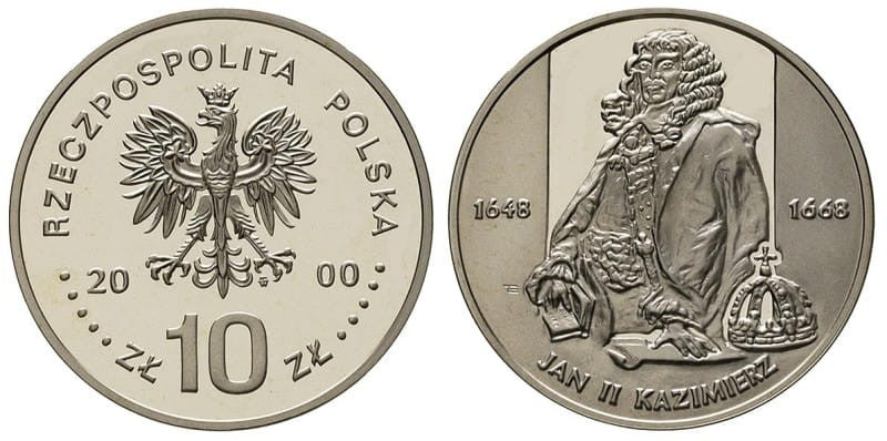 10 zł Jan II Kazimierz półpostać 2000