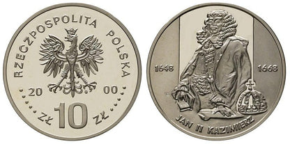 10 zł Jan II Kazimierz półpostać 2000