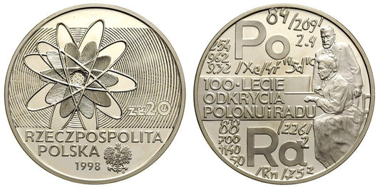 20 zł Odkrycie Polonu i Radu 1998
