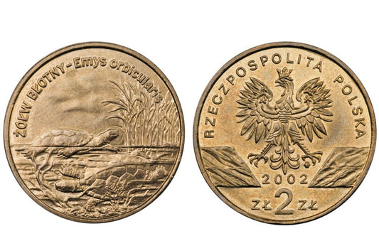 2 zł Żółw Błotny (łac.Emys orbicularis) 2002