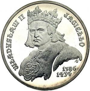 5000 zł Władysław II Jagiełło popiersie 1989