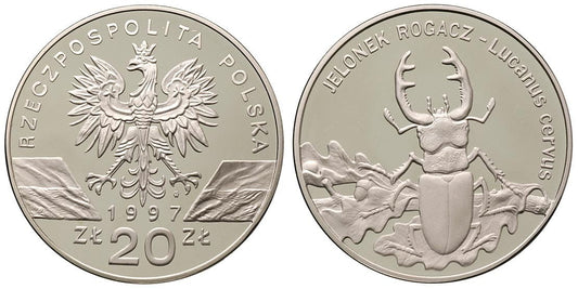 20 zł Jelonek Rogacz (łac. Lucanus cervus) 1997