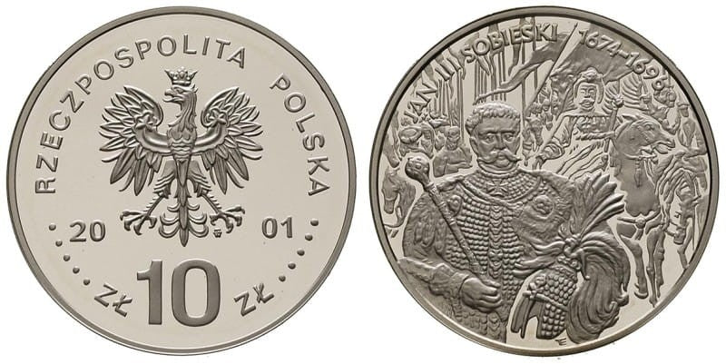 10 zł Jan III Sobieski popiersie 2001