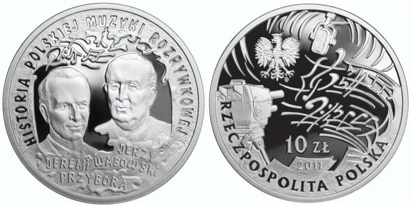 10 zł Jeremi Przybora, Jerzy Wasowski 2011
