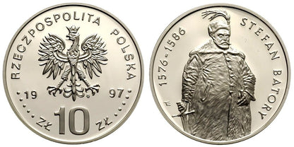 10 zł Stefan Batory półpostać 1997