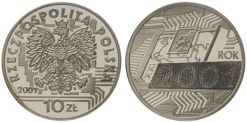 10 zł Rok 2001 z hologramem 2001