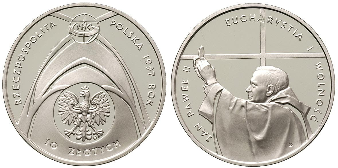10 zł Jan Paweł II kongres eucharystyczny 1997