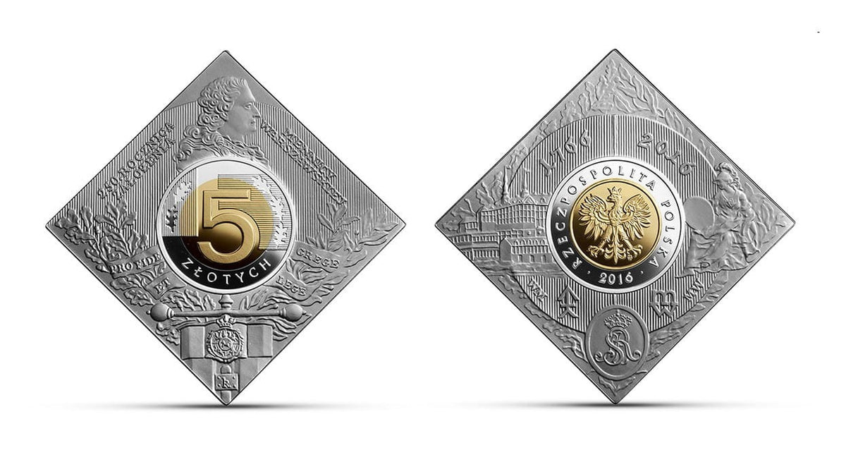 5 zł klipa 250. rocznica założenia Mennicy Warszawskiej  2016