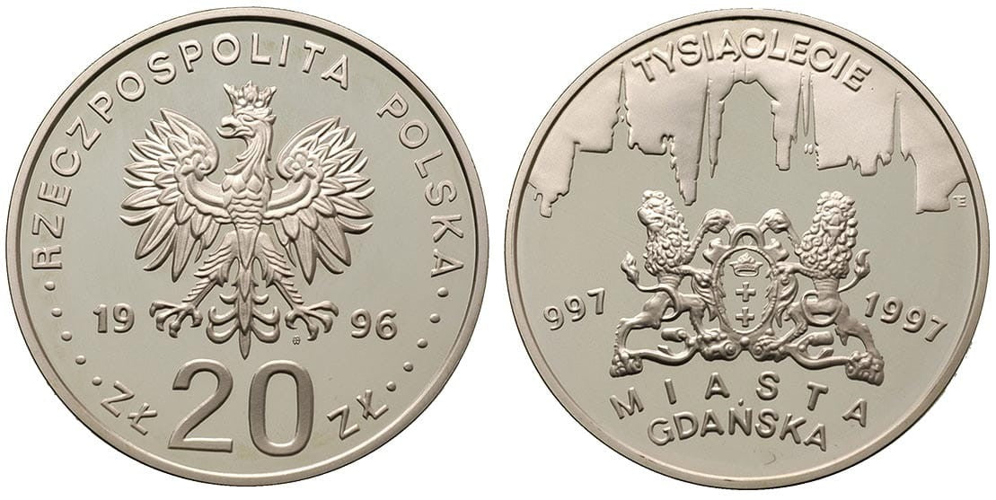 20 zł 1000-lecie miasta Gdańska 1996