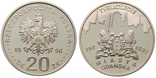 20 zł 1000-lecie miasta Gdańska 1996