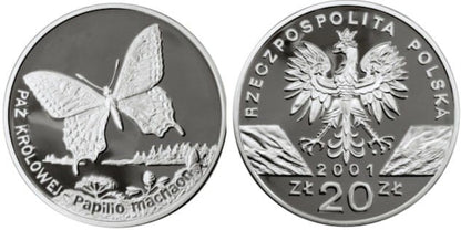 20 zł Paź królowej (łac. Papilio machaon) 2001