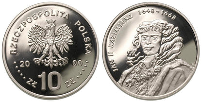 10 zł Jan II Kazimierz popiersie 2000