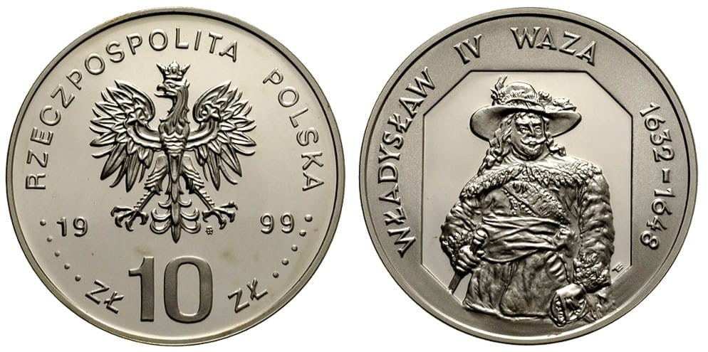 10 zł Władysław IV Waza półpostać 1999