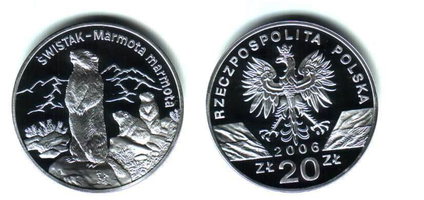 20 zł Świstak (łac. Marmota marmota) 2006