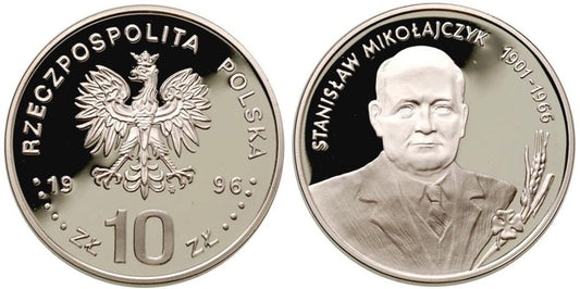10 zł Stanisław Mikołajczyk 1996