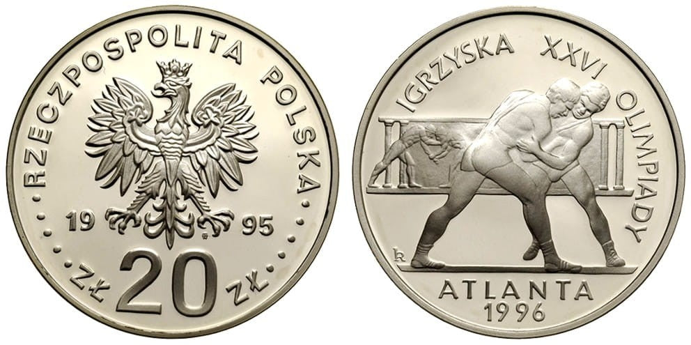 20 zł Igrzyska XXVI Olimpiady Atlanta - Zapaśnicy 1995