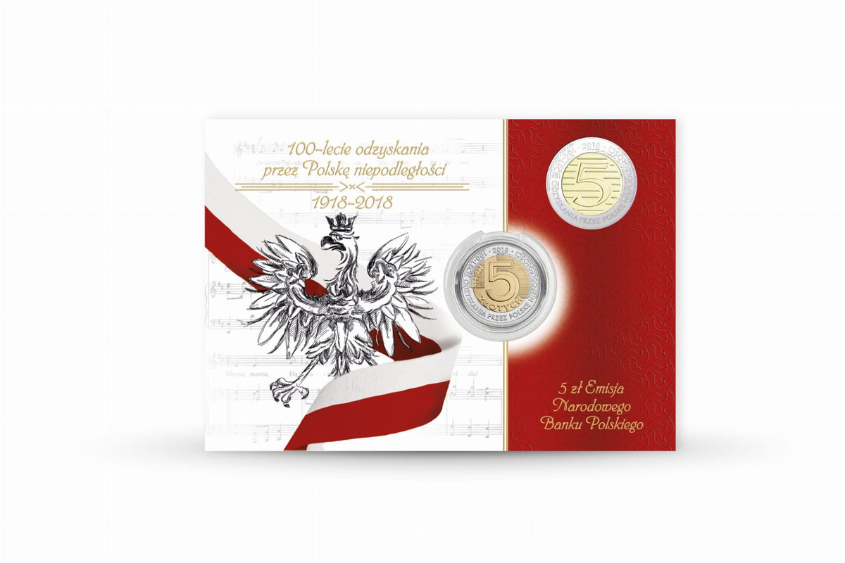 5 zł 100-lecie niepodległości 2018 blister