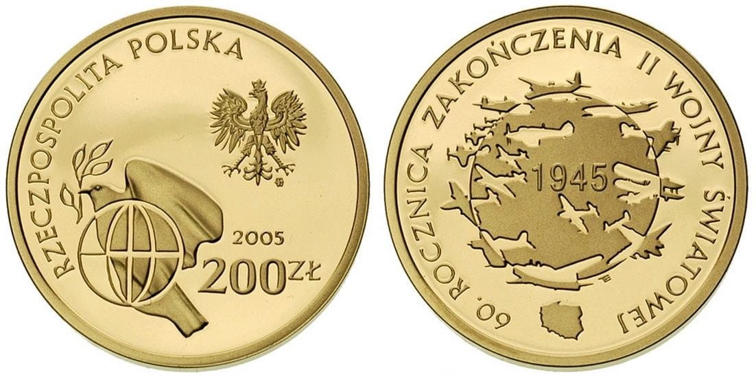 200 zł 60. rocznica zakończenia II wojny światowej 2005
