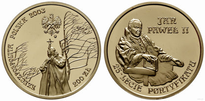 200 zł Jan Paweł II - 25-lecie pontyfikatu 2003