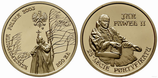 200 zł Jan Paweł II - 25-lecie pontyfikatu 2003