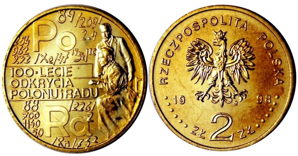2 zł Polon i Rad 1998